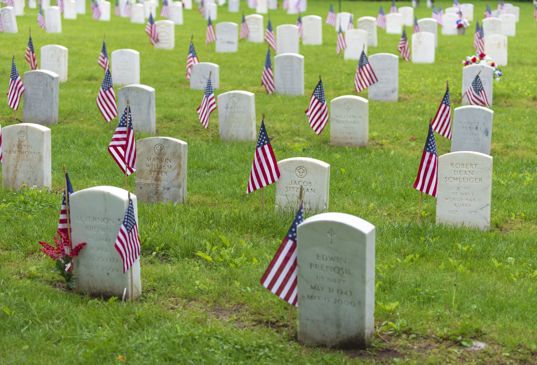 Flags at Wyuka Cemetery, 2020